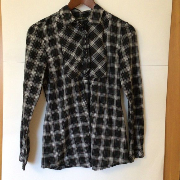 Eddie Bauer Women’s Plaid Blouse Western Style Pattern Size Small - Picture 1 of 8